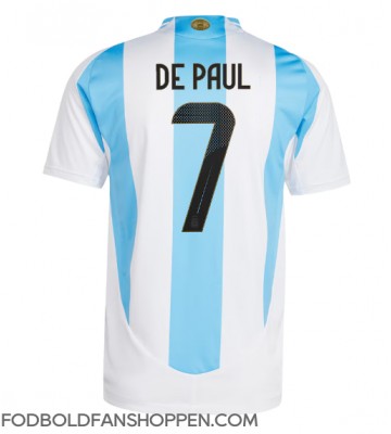 Argentina Rodrigo De Paul #7 Hjemmebanetrøje Copa America 2024 Kortærmet